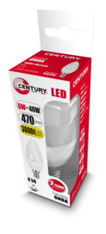 Lampada LED 6 W oliva Onda Century E14-5811